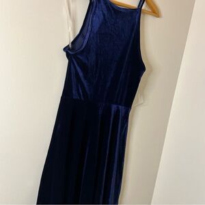 Speechless Navy Blue Faux Velvet Spaghetti Strap Dress Women's M New NWT